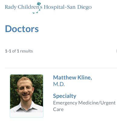 Matthew Kline, MD - Rady Children's Hospital