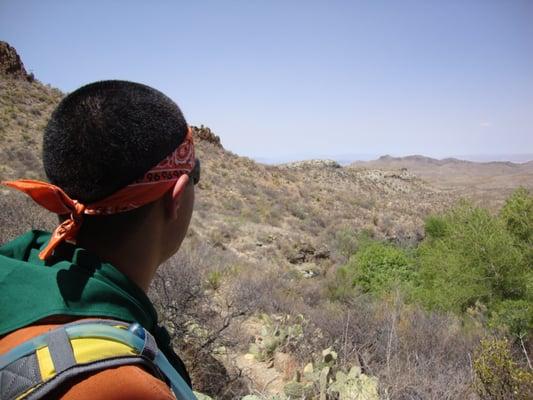 An Odyssey student during Adventure Week in Big Bend National Park.
