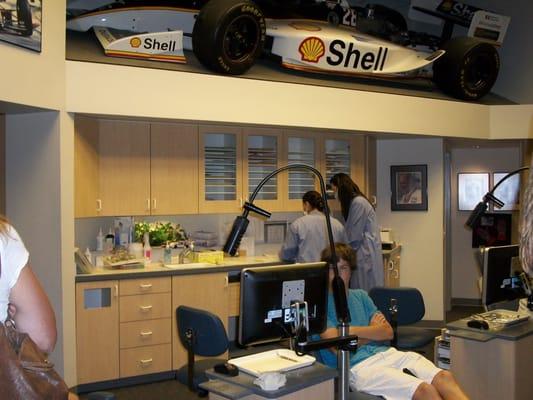 Dr Johnson's love of cars is evident throughout the office!