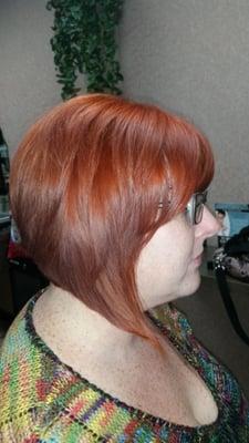 Copper color with a-line layered Bob