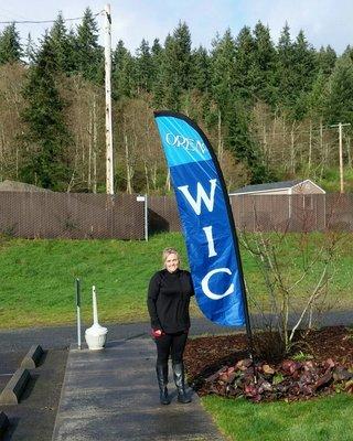 our flag in front of Camano office.