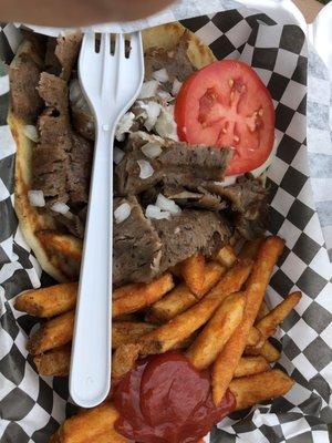 Gyro and fries