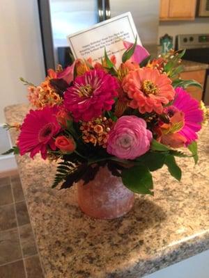 Flowers delivered to my friend on her birthday!