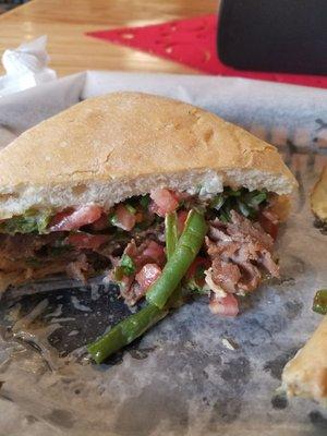 This is the steak and green bean sandwich with fresh salsa. Absolutely delicious!!