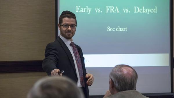 Stephen at a Seminar on Thrift Savings Plan Planning