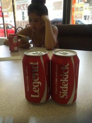 My sidekick is sharing a Coke with a Legend (me )