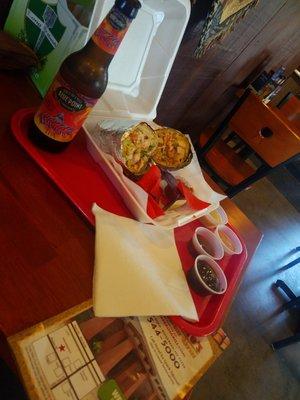 Chicken burrito for lunch. Wendy gave me a sample of dauses to try! What a sweetie!