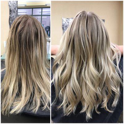 Before and after haircut and color by Natalie C.