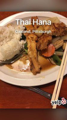 Crispy fish filet on linch menu