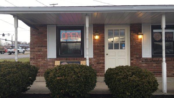 Front of the building.