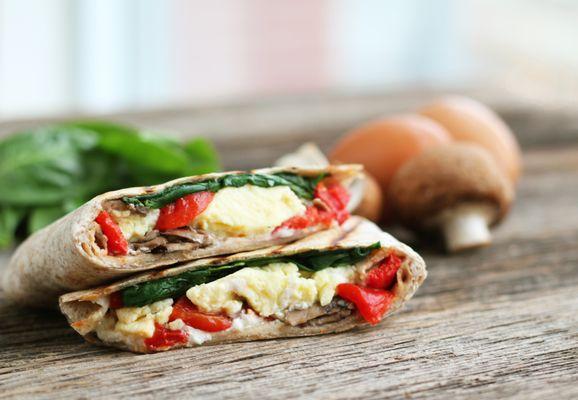 Spinach, Mushroom & Cheese Egg Pocket