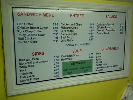 A modest menu made with care by Guy... DELIVERY also available!!