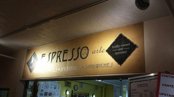 Marquee in underground arcade.