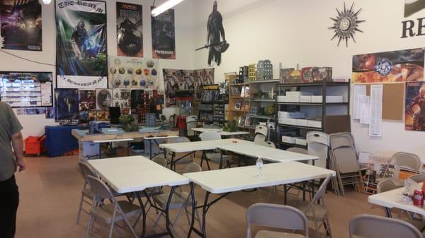 Open table space and play tables