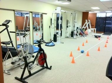 SportsLab training floor, NE quarter view
