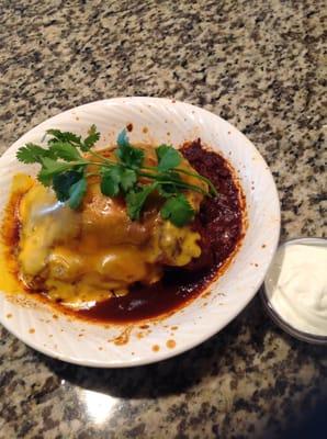 1/3 of my leftover pork burrito!  even better after heating up adding melted cheese & fresh cilantro!!!