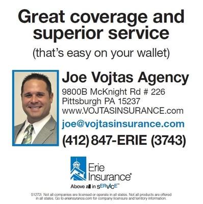 An ERIE Insurance Agency specializing in Auto, Home, Business, and Life insurance. We will provide the service you deserve!