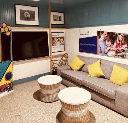 Inside lounge with TV