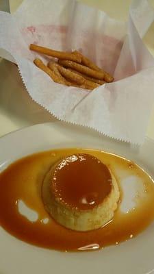 Their desserts are soo good!! The flan is nice and dense and the funnel sticks are great!