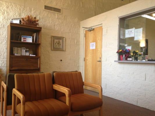 Clean, organized lobby with nice music