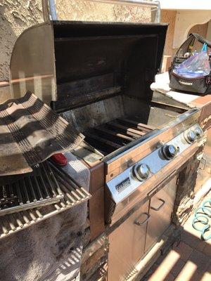 Before! They found mouse poo in our grill!!