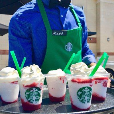 Adorable strawberry frappe samples