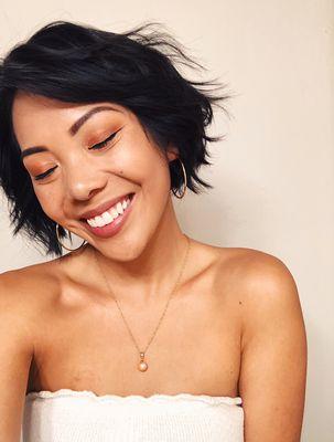 Textured bob. Curled and Styled.