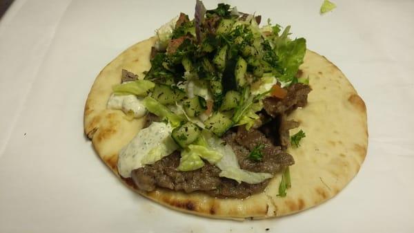 The spicy Gyro needs nothing  but your appetite
