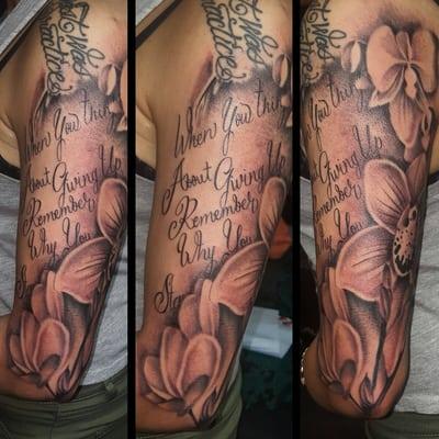 Greg, black and grey upper arm