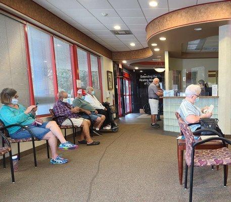 Very well organized front-of-the-house with 3 checkin windows!