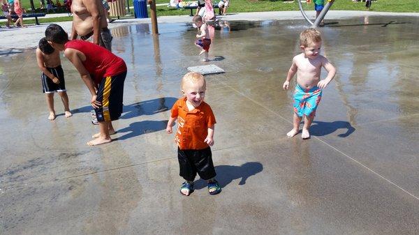 splashing at the park