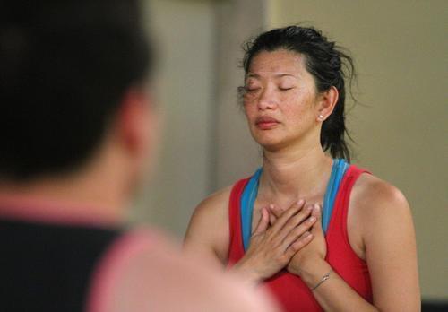 Complimentary community class at the Alex Theatre for their "Pop Up!" series. Maegen Rzasa teaches for Prana Nata!