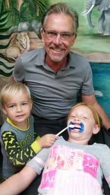 Dr. Tracey has a special helper today