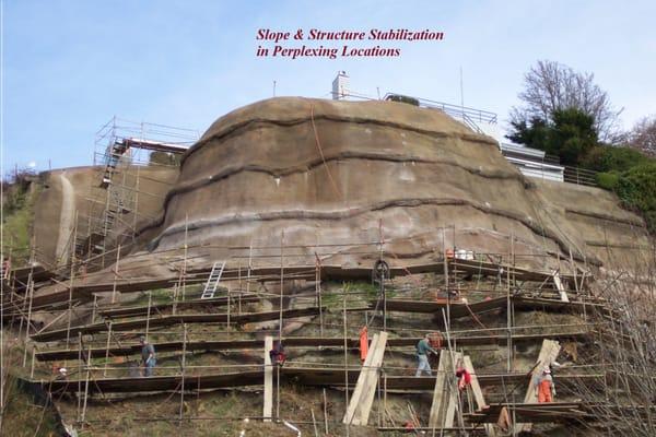 Slope stabization below Magnolia, above Palisades restaurant in Seattle, WA.
