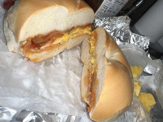 BaconEgg&Cheese on a plain bagel