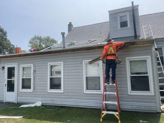 Roof Replacement & Gutters Installed