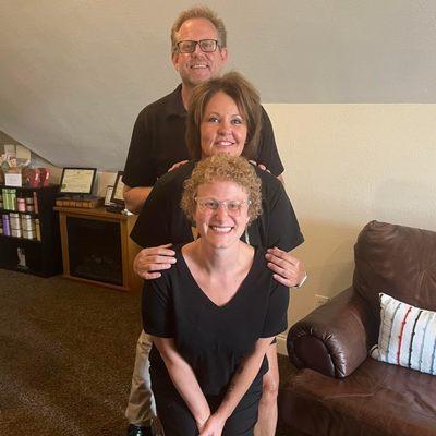 Meet our therapist. Leigha Smith, Christine Collinsworth, and Dan Alt