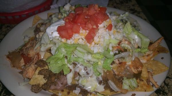 Huge portion of nachos for $6.50.