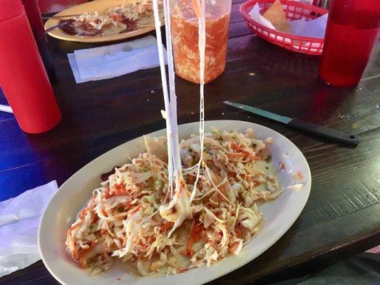 Cheese pupusa with curtido