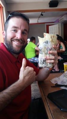 El Jefe burrito with 2.5lbs of awesomeness!