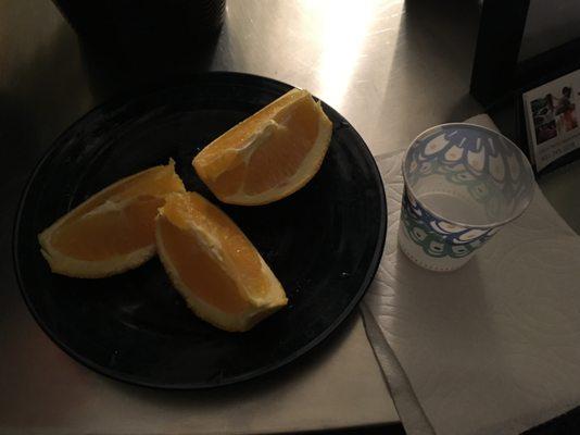 After my 60 minute massage this fruit and water ready for me to enjoy