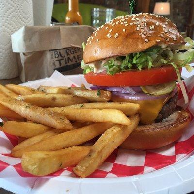 The all American burger and fries