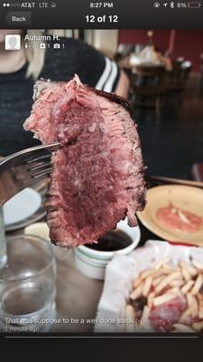 30.00 undercooked steak