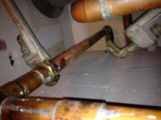 in this image David is adding a water line to go all the way across a inn! we had to go through the attic to add everything i...