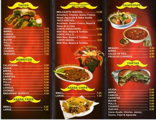 Menu, side 2