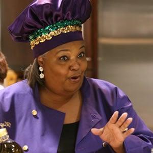 Huguette Jones enjoys teaching the art and enjoyment of cooking New Orleans cuisine at the Sweet Auburn Curb Market in downtown.