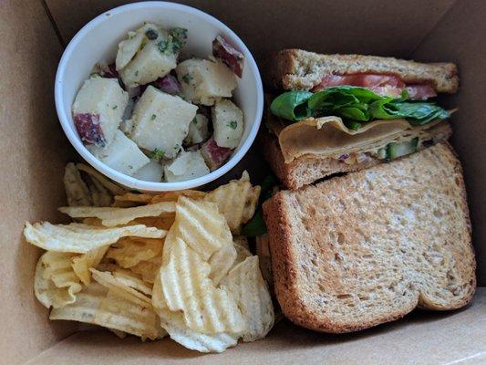 The Valentine Garden with potato salad (and my own chips)