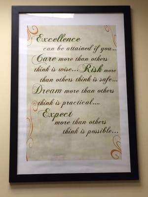 A cool quote that hangs in the office.