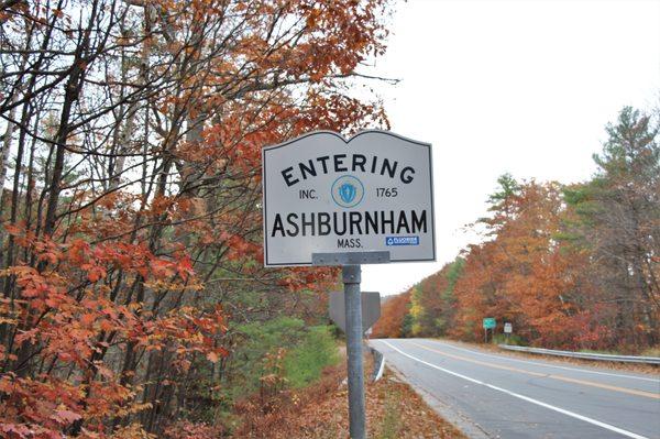 Entering Ashburnham Sign from Rindge, NH.