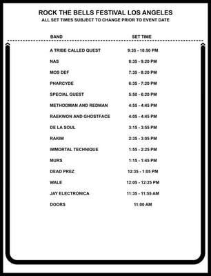 Rock The Bells 2008 Main Stage Line Up http://www.guerillaunion.com/rockthebells/